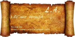 Lámer Arnold névjegykártya